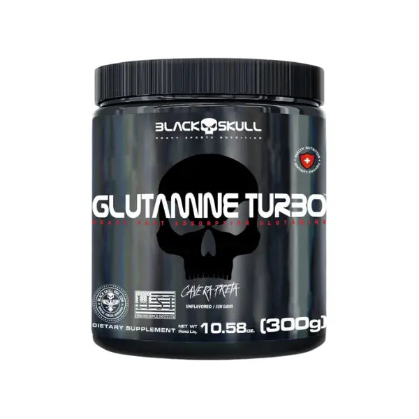 Glutamina - Glutamine Turbo Caveira Preta 300g - Black Skull