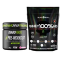 Combo Whey 3W 900g Black Skull e Pré-Treino Diabo Verde 300g - FTW
