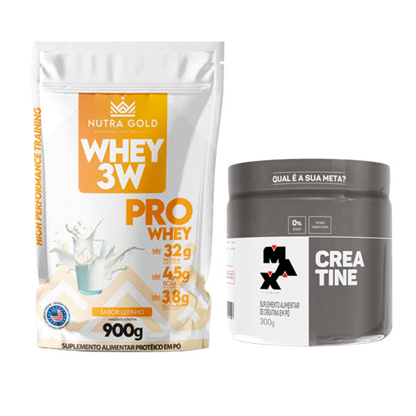 Combo Nutra Whey Pro 900g + Creatina Max Titanium 300g